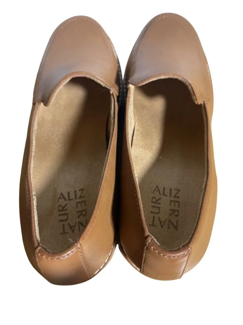 Naturalizer Cabaret Brown Lug Sole Loafers Women Size 9 M Chunky Block Heel